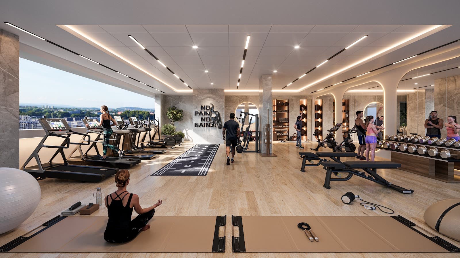 Well-equipped gymnasium with imported machines